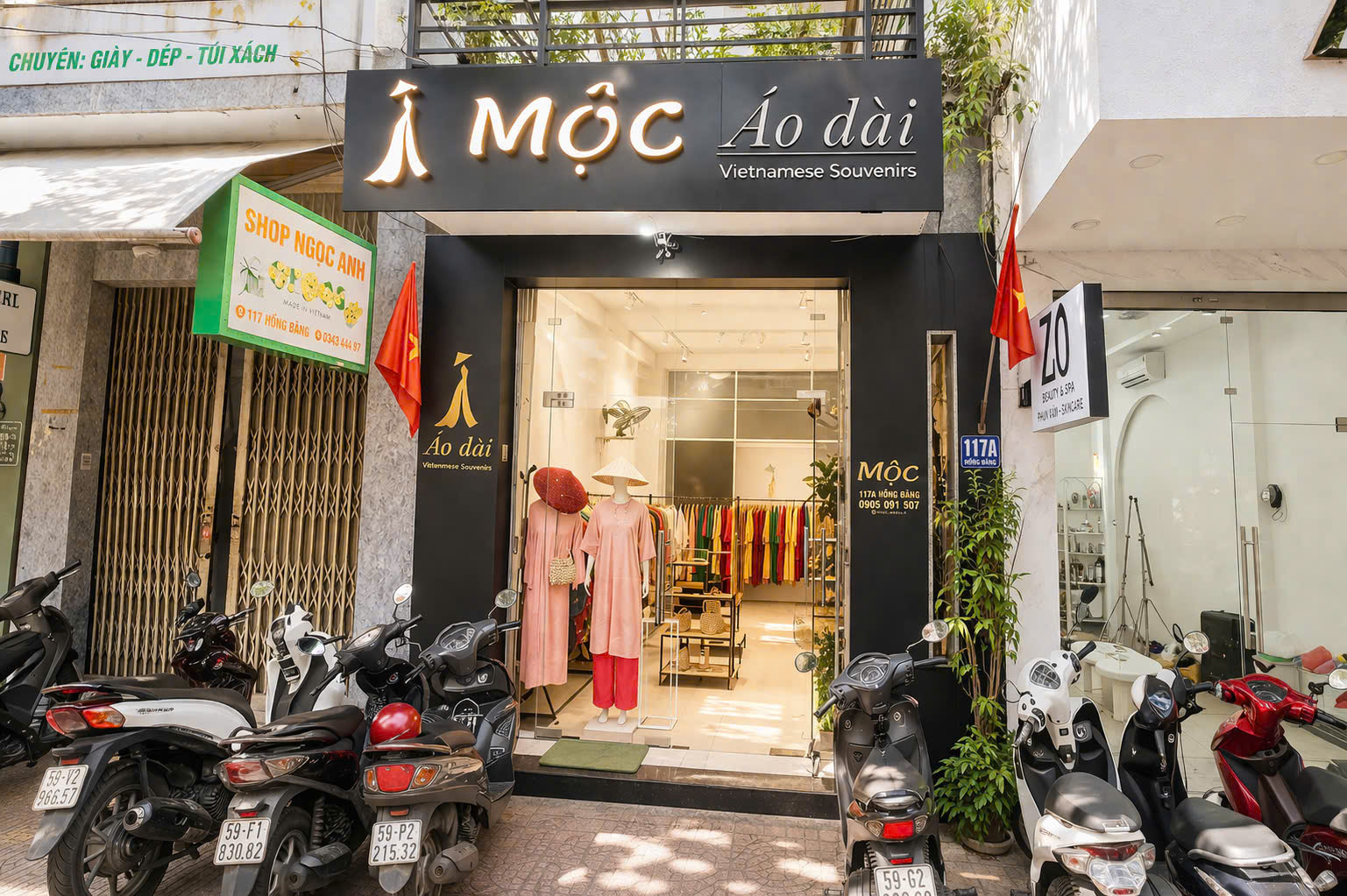 Ao dai moc 117A Hong Bang Nha Trang